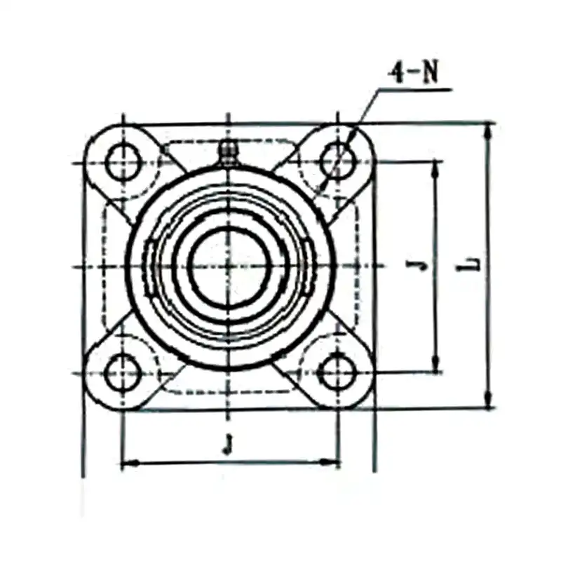 带顶丝方形座 UCF200结构图